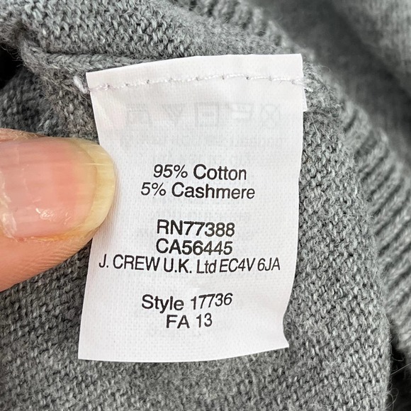 J.Crew Men's V-neck Cotton with Cashmere Long Sleeve Sweater Size XL - Picture 9 of 9